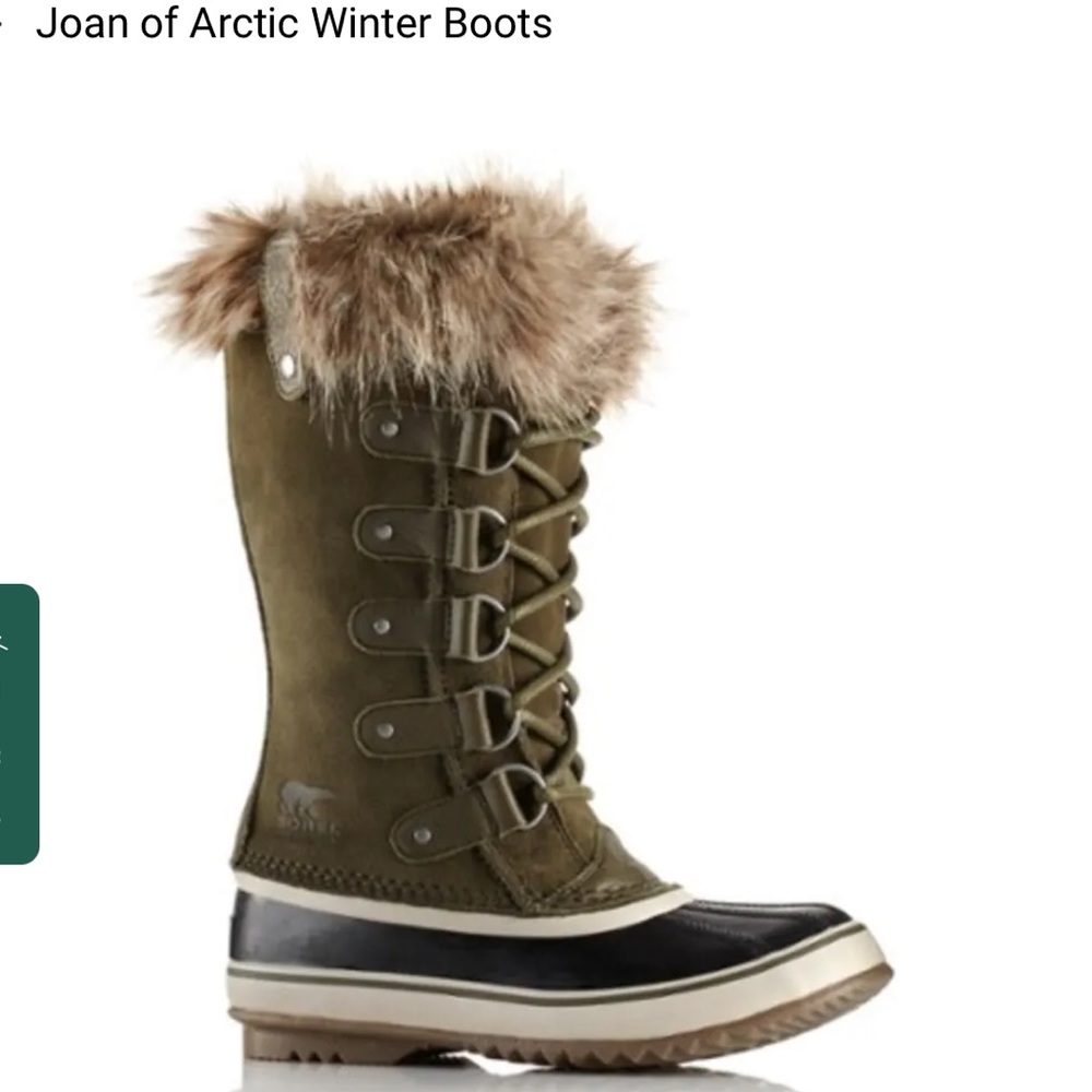 Joan of arctic winter boots - women - sorel - size 38 - army green